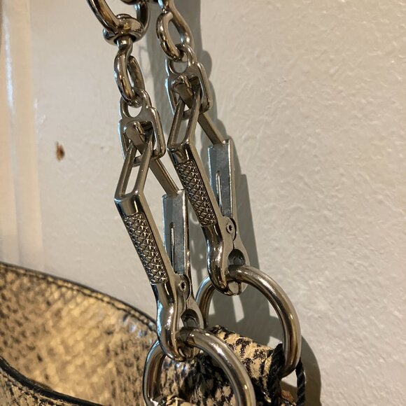 VTG Club Monaco Leather / Snakeskin Large Tote Made in Italy Adjustable Straps - Picture 6 of 6